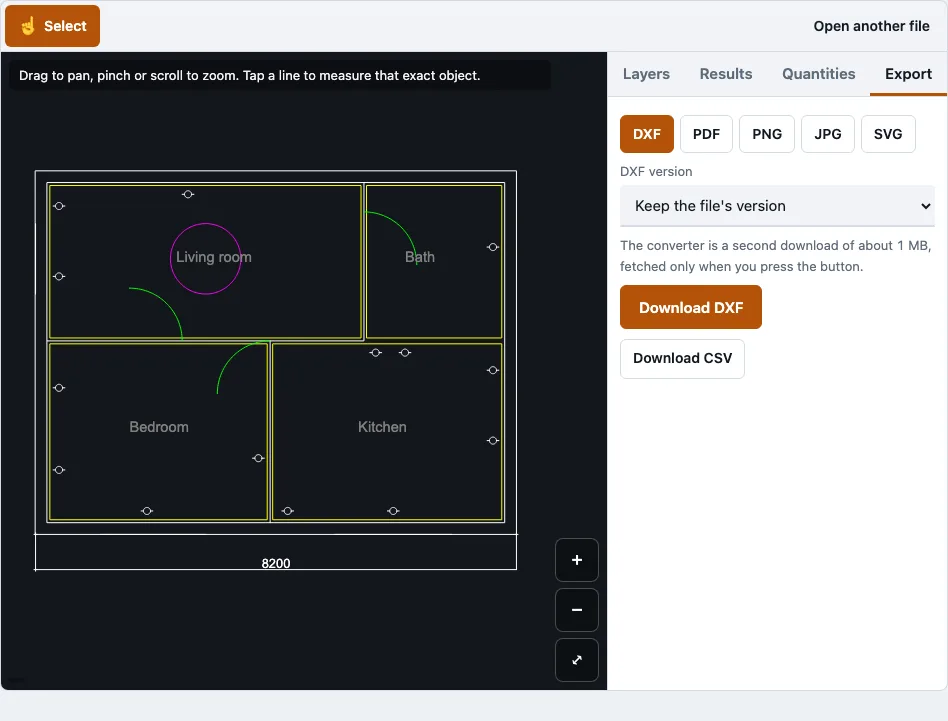 Dwg to dxf example
