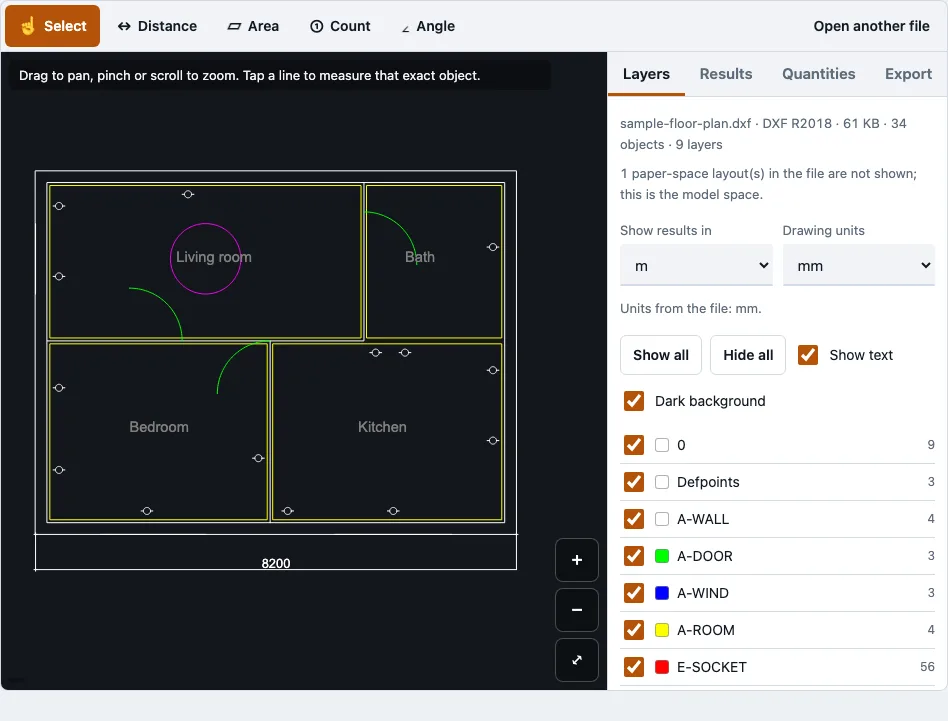 Open dwg file example