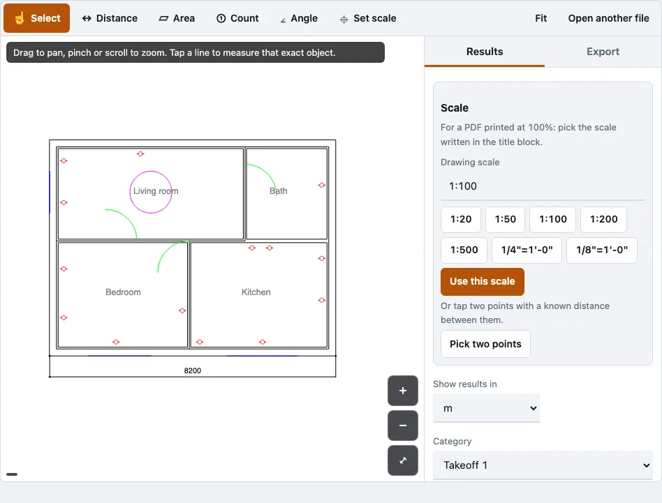 Pdf measuring tool example